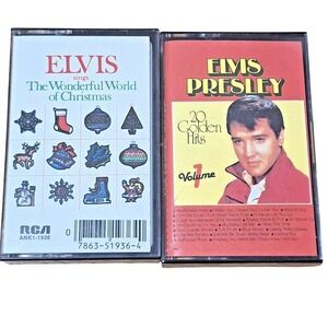 Elvis Presley Cassette Lot of 2 Wonderful World of Christmas 20 Golden Hits
